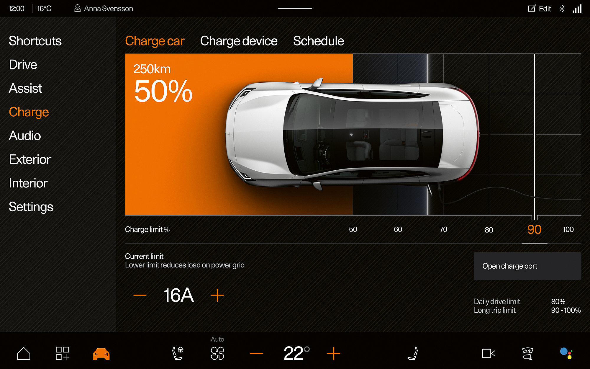 Polestar 4 charging settings