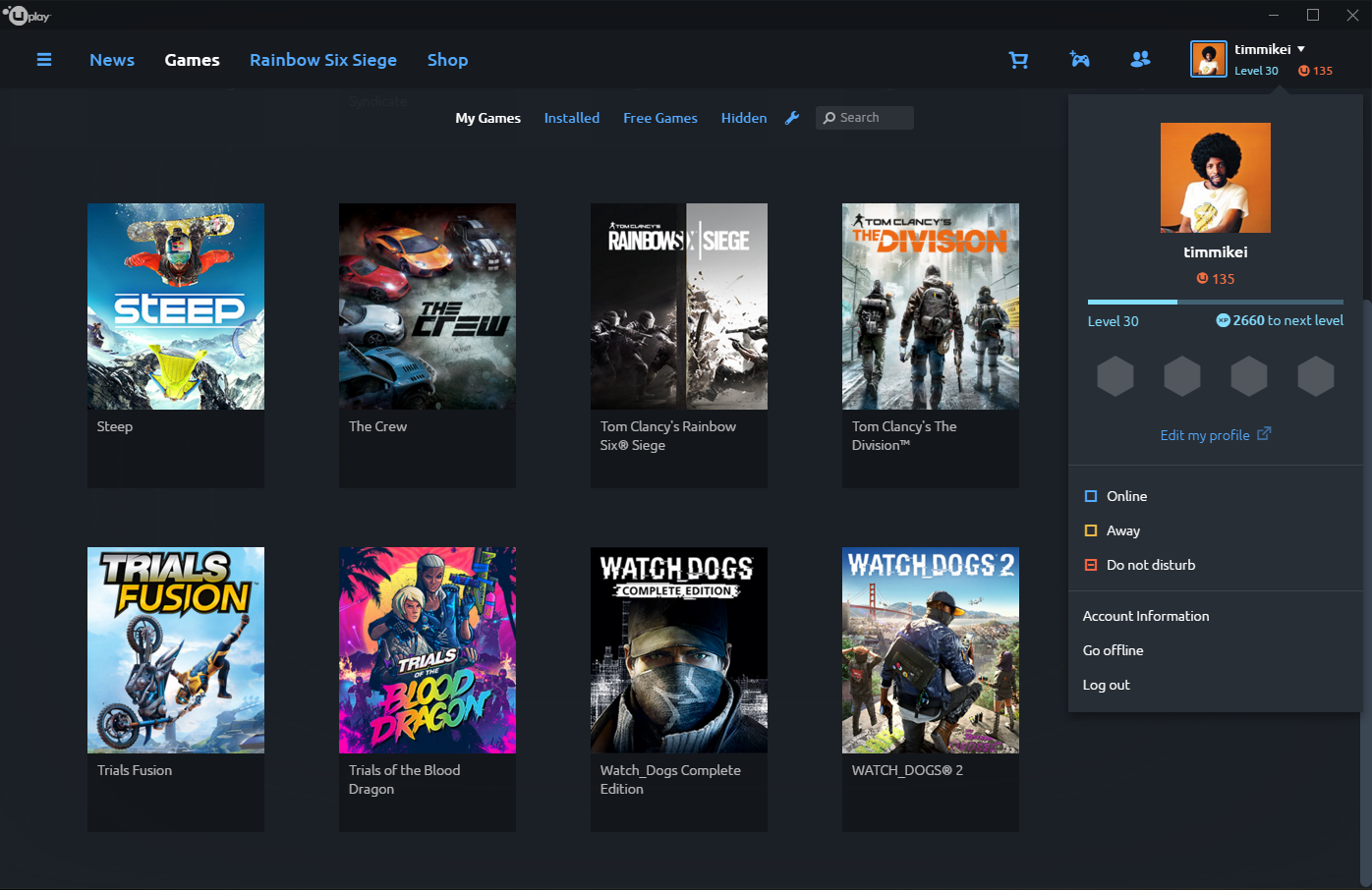 Uplay PC: game library