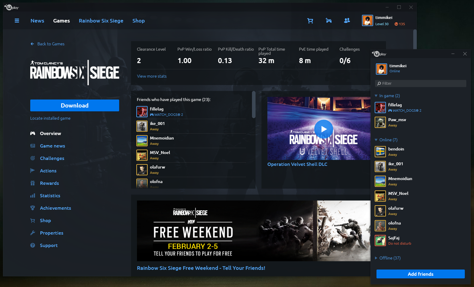 Uplay PC: Rainbow Six Siege game page