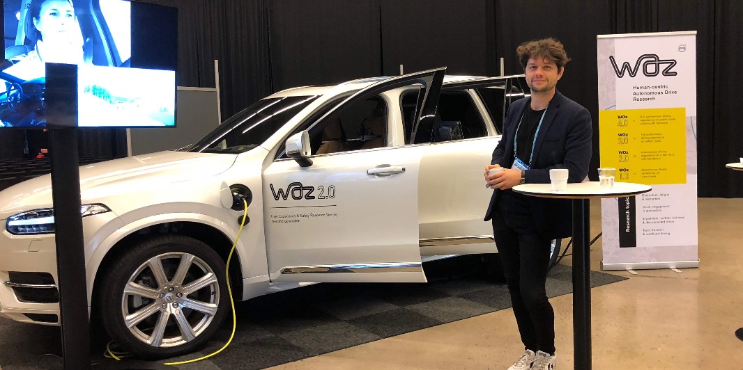 Showcasing 2nd generation WOz Autonomous Drive Research car at the Driver Distraction and Inattention 2018 conference in Gothenburg